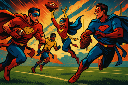 Flag football Super hero theme
